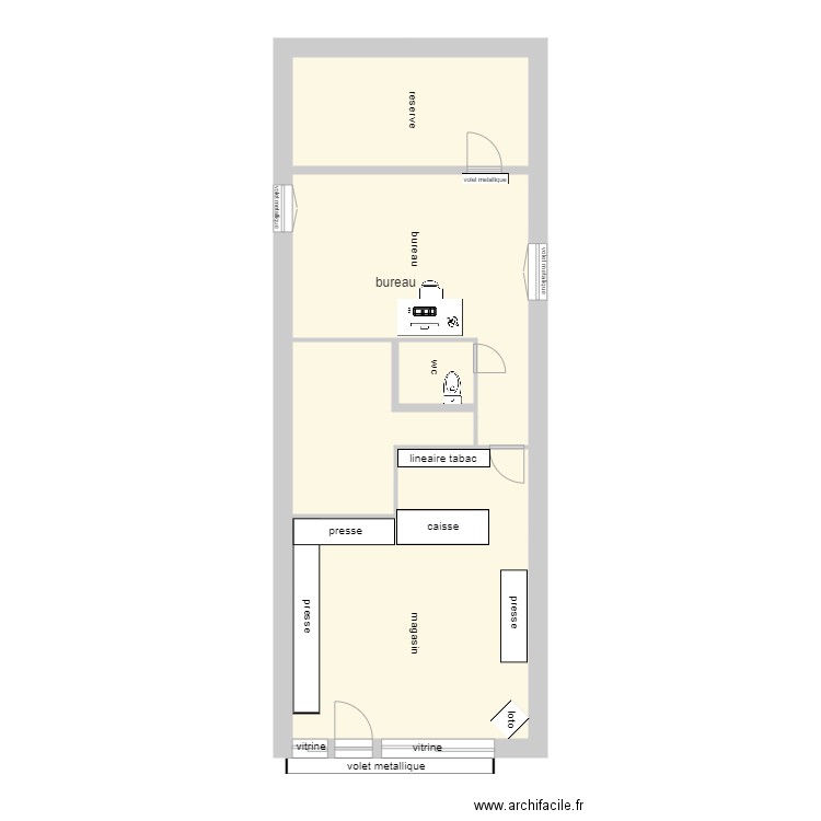 travail. Plan de 0 pièce et 0 m2