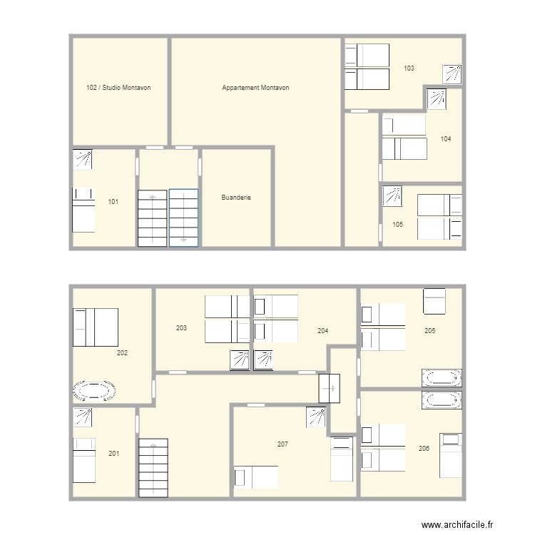 Hôtel. Plan de 0 pièce et 0 m2