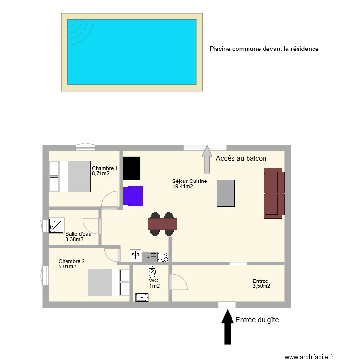 CASIER Carcassonne. Plan de 0 pièce et 0 m2