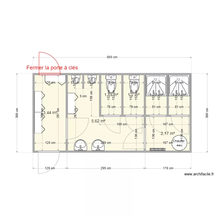 WC . Plan de 