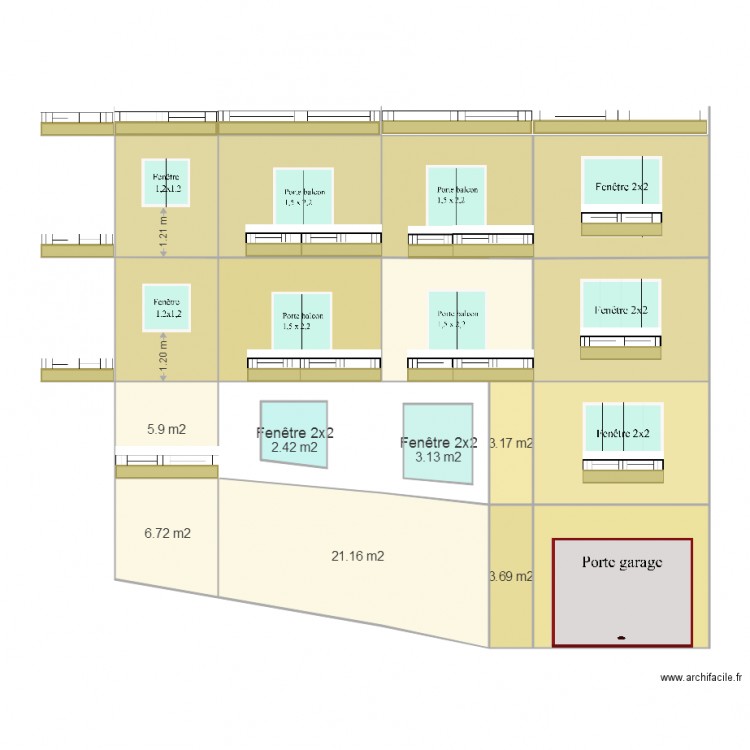 Façade 2. Plan de 0 pièce et 0 m2