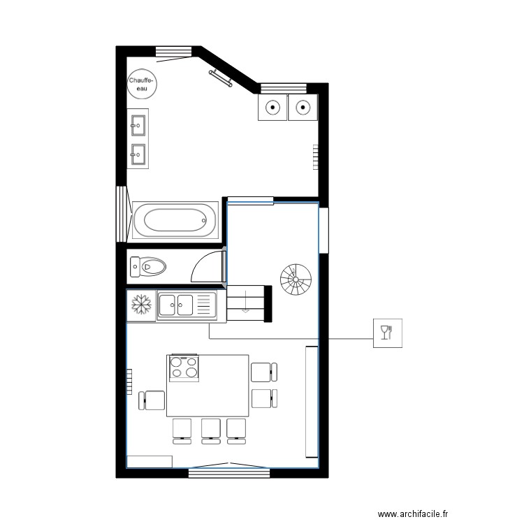 cuisine toilette sdb maison jojo. Plan de 0 pièce et 0 m2