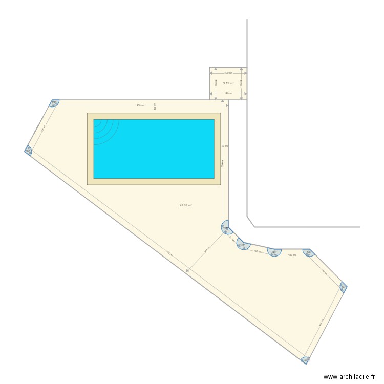 terrasse piscine 2. Plan de 0 pièce et 0 m2