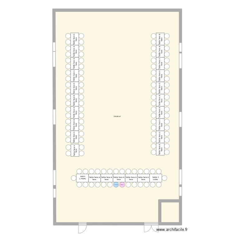 Mariage plan de table. Plan de 1 pièce et 250 m2