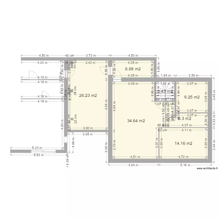 extensions avec garage en RDC et espace etage. Plan de 