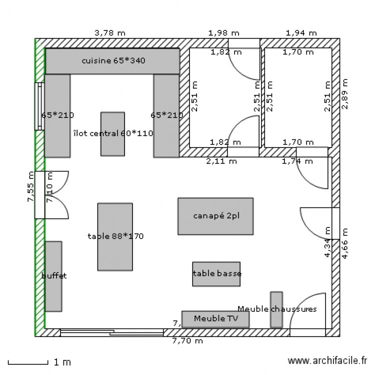 Salon salle à manger. Plan de 0 pièce et 0 m2