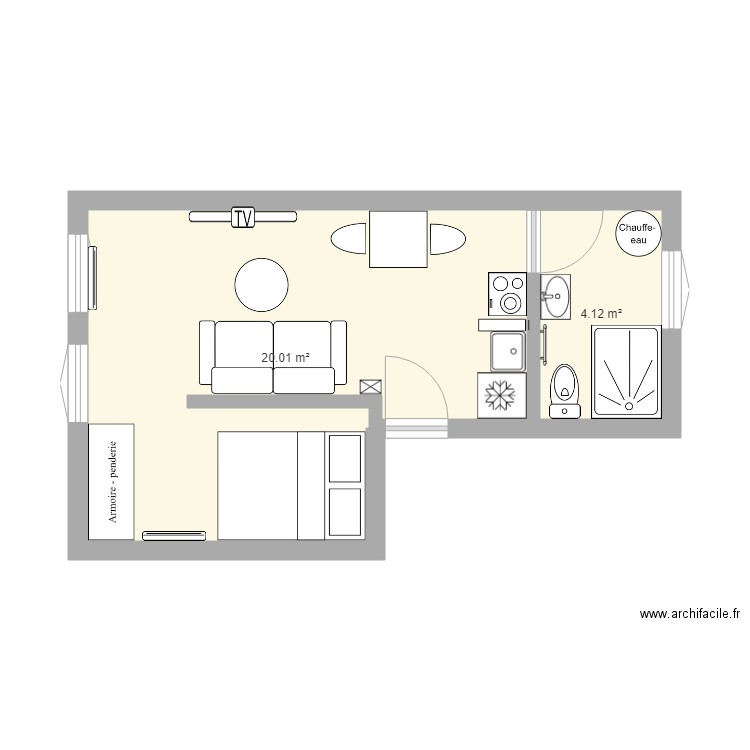 studio 1er étage. Plan de 0 pièce et 0 m2