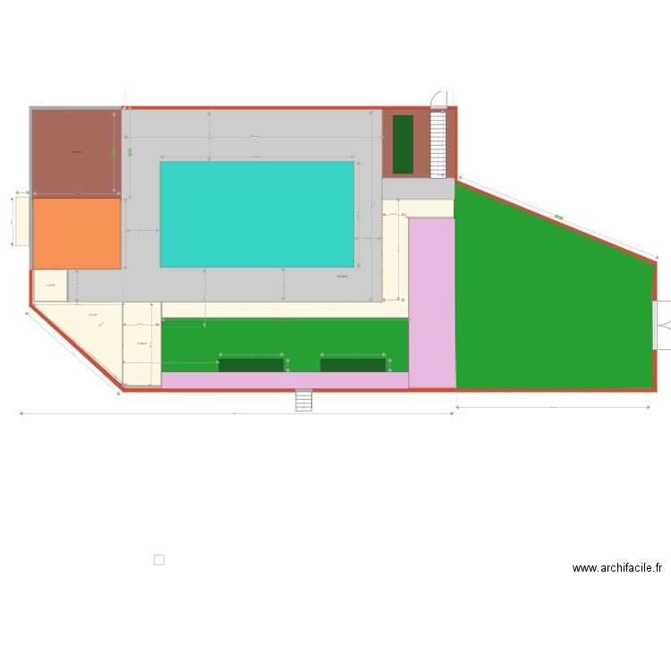 extension plages piscine projet 71121. Plan de 6 pièces et 93 m2