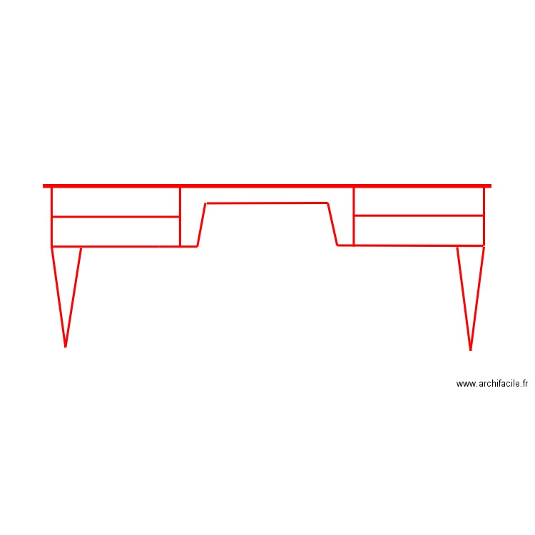 bureau Lawrence 2 tiroirs rien sur milieu . Plan de 0 pièce et 0 m2
