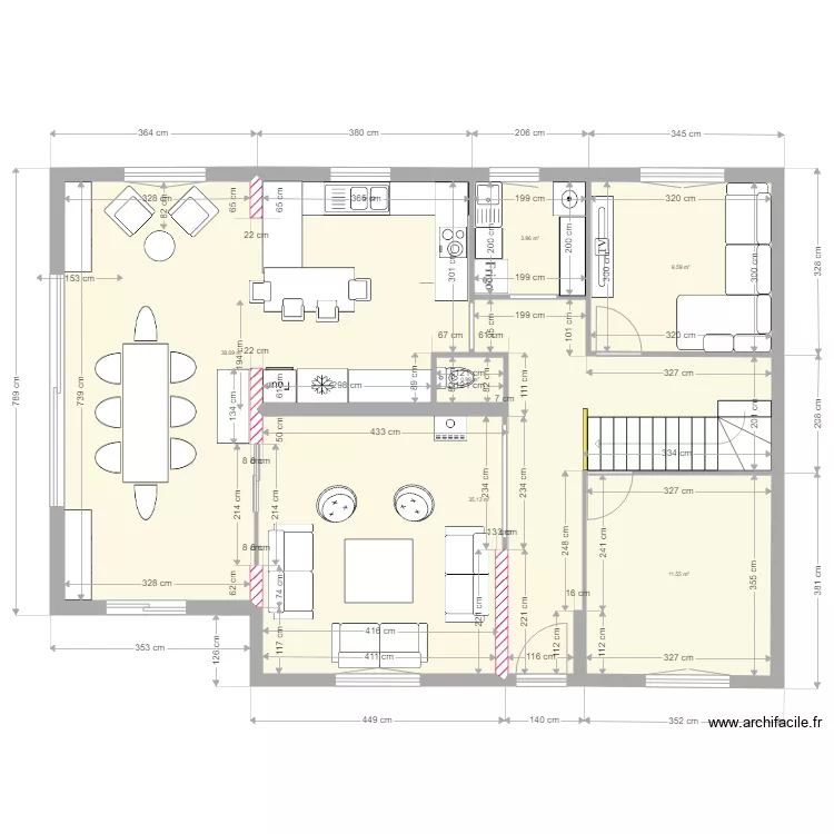 d&eacute;tail pi&egrave;ces de vie essai7. Plan de 