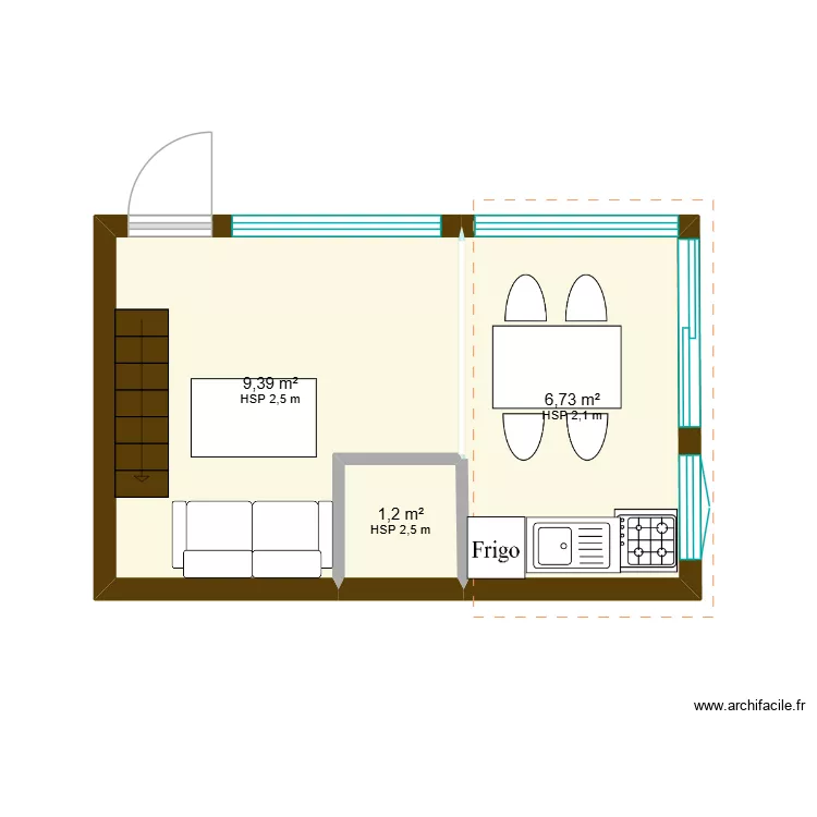 chalet reel. Plan de 5  et 29 m²