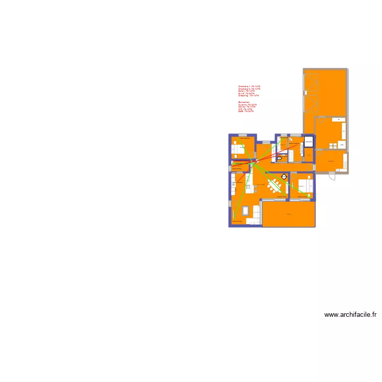 Plein Pied plan ex&eacute;cution vmc. Plan de 