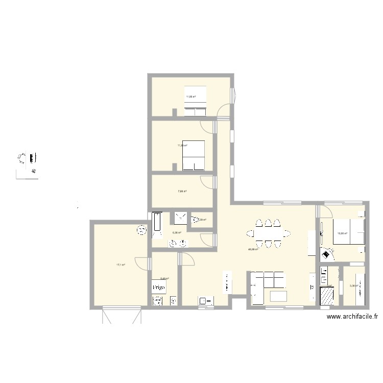 Maison Contres. Plan de 11 pièces et 127 m2