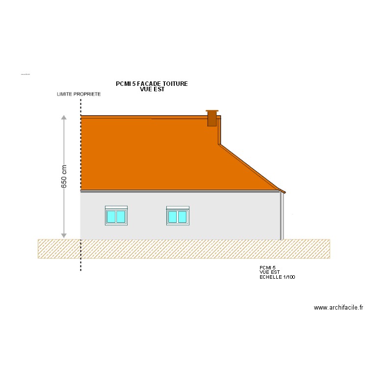 PCMI 5 FACADE TOITURE VUE EST. Plan de 0 pièce et 0 m2