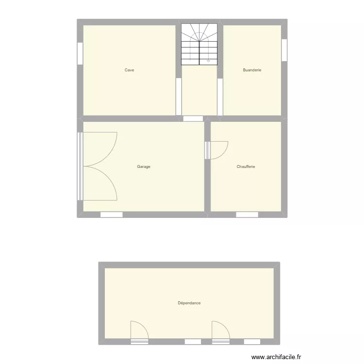 Croquis MATHIS Sous sol d&eacute;pendance. Plan de 