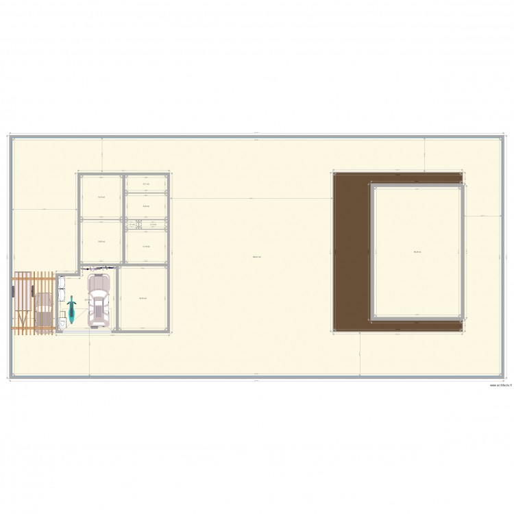 2 bungalows sur 1ooom. Plan de 0 pièce et 0 m2