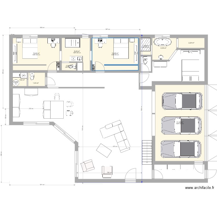 StSulpiceV3b. Plan de 16 pièces et 141 m2