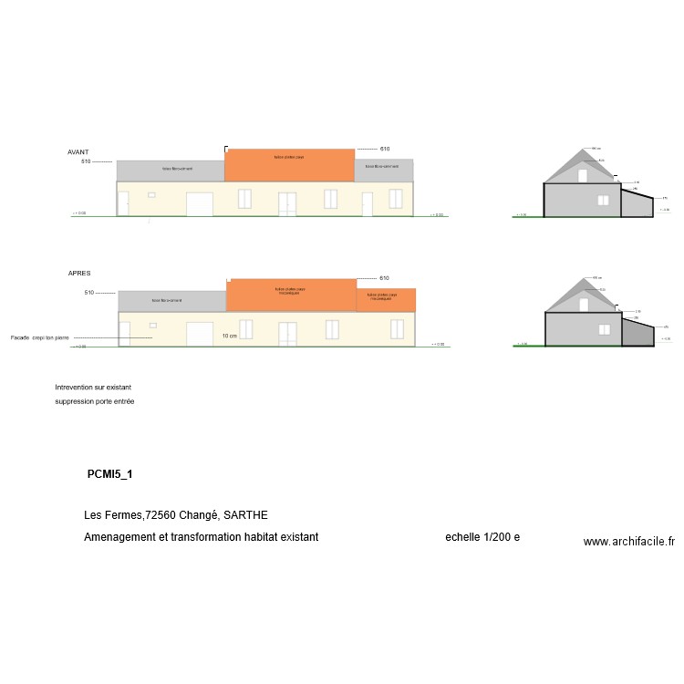 Plan de façade. Plan de 0 pièce et 0 m2