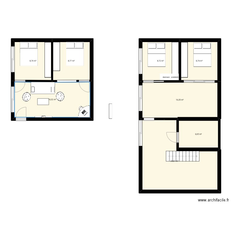 maison avec Antho . Plan de 8 pièces et 99 m2