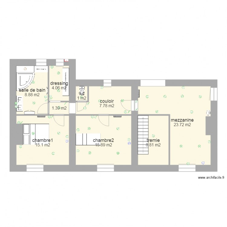 plan maison etage. Plan de 0 pièce et 0 m2