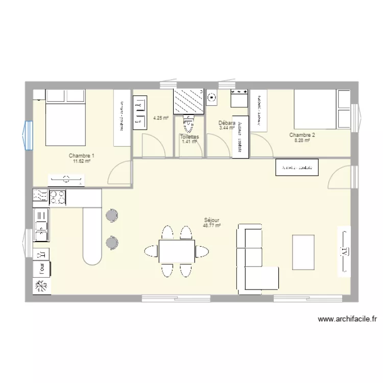 Maison rectangulaire 1. Plan de 
