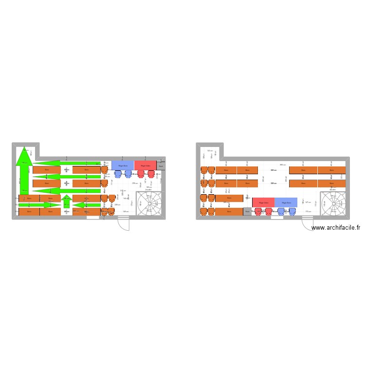 EECP mezzanine. Plan de 4 pièces et 83 m2