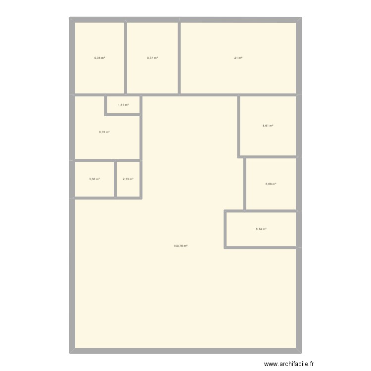 chez jo. Plan de 11 pièces et 178 m2