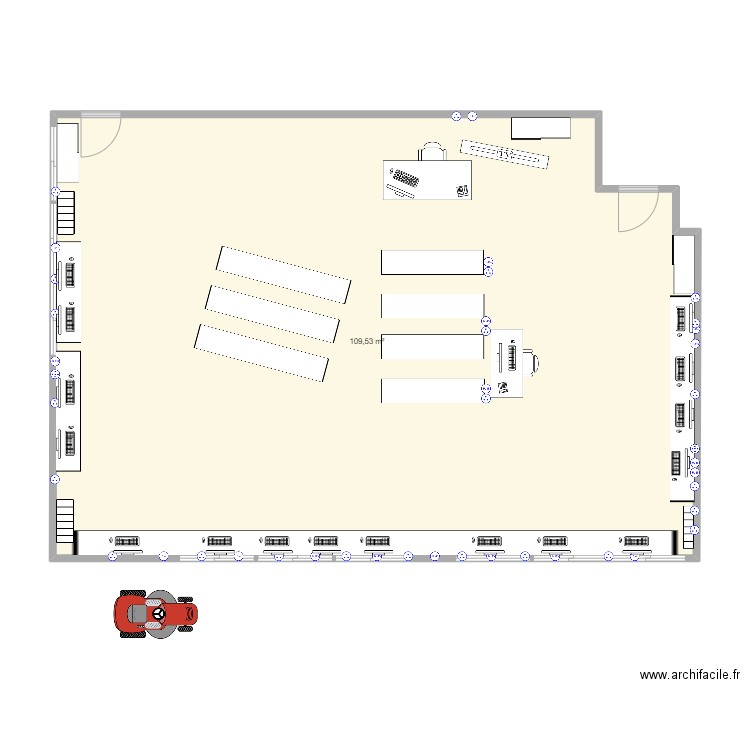 Salle B9 eheh. Plan de 1 pièce et 110 m2