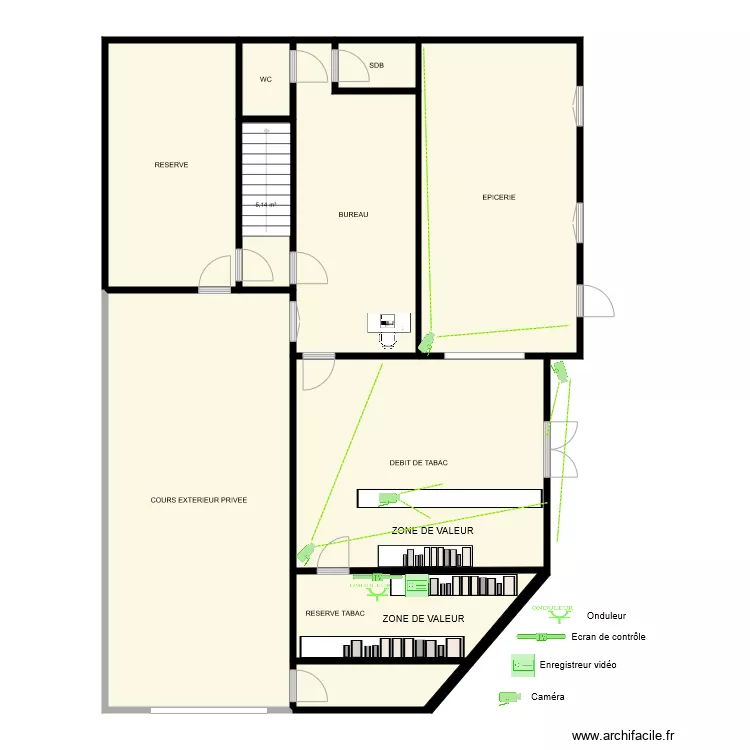 TABAC JOURNEAUX Pouilly les feurs Vid&eacute;o protection. Plan de 