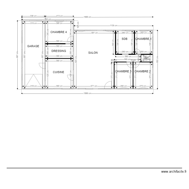 maison originale plan 1. Plan de 8 pièces et 156 m2