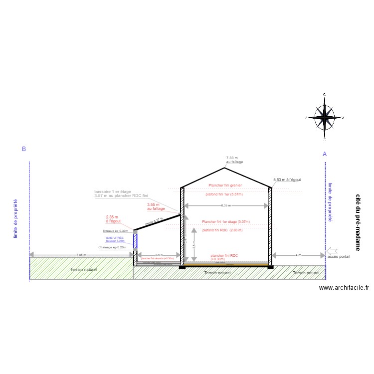 COUPE AB projet refait 21/09. Plan de 0 pièce et 0 m2