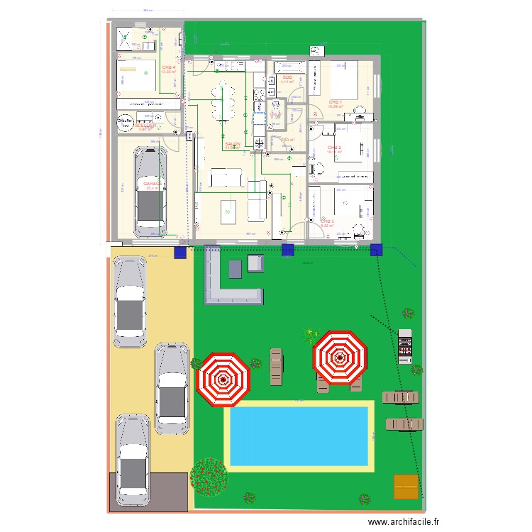 sam GENAS V3. Plan de 10 pièces et 121 m2