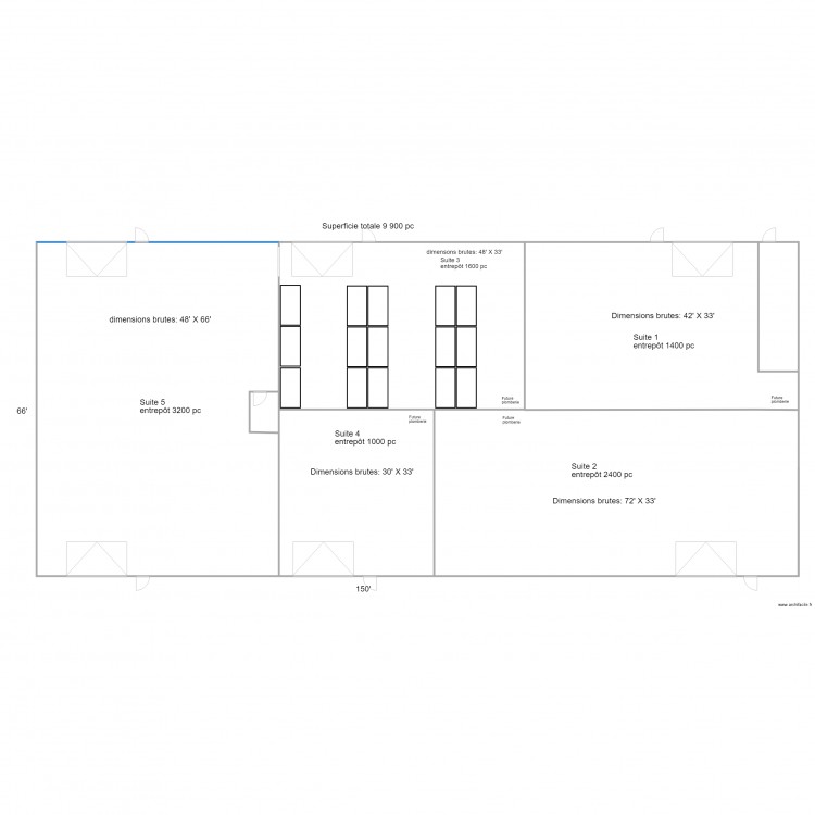 Carrefour 68 phase 2    (5 unités) Plomb.. Plan de 5 pièces et 540 m2