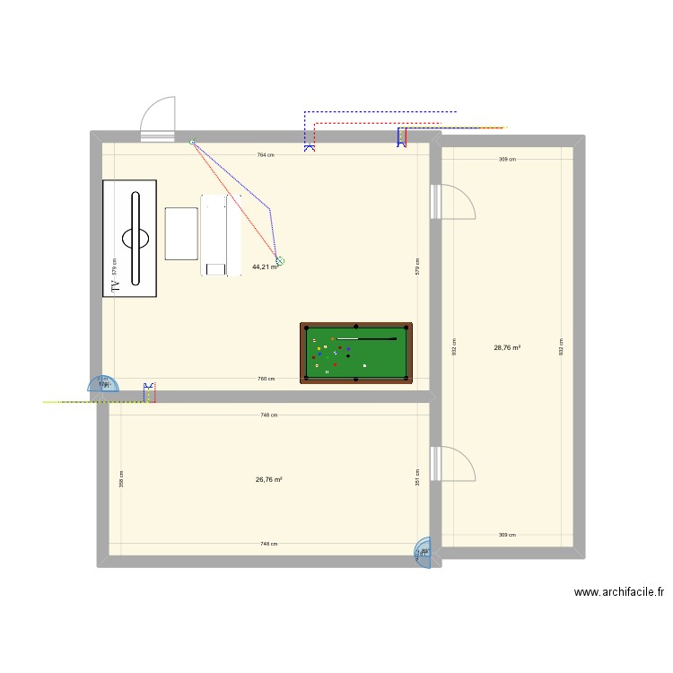 La maison a ocogue. Plan de 3 pièces et 100 m2