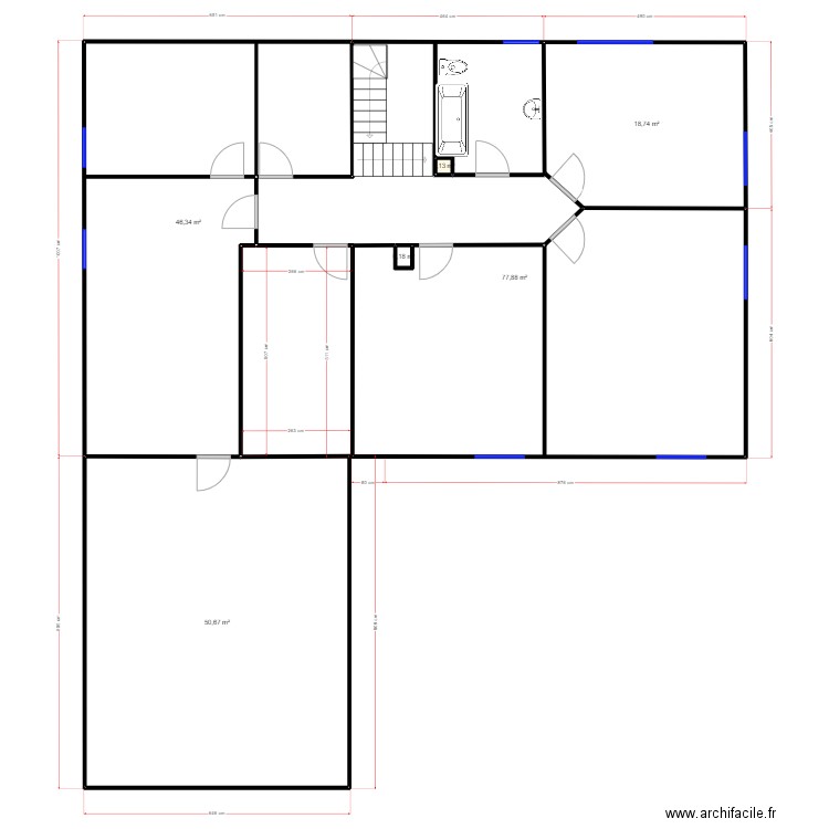 docteur +1. Plan de 6 pièces et 194 m2