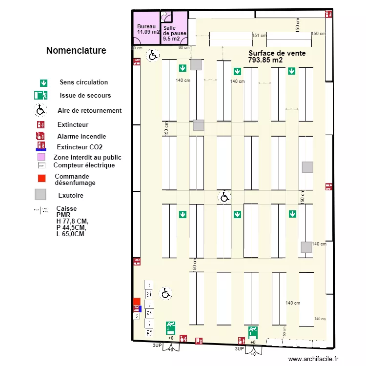 Stock priv&eacute; Soyaux apr&egrave;s projet. Plan de 