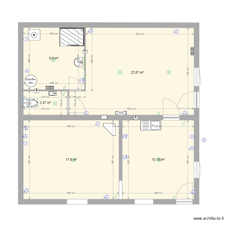 Electricité. Plan de 0 pièce et 0 m2