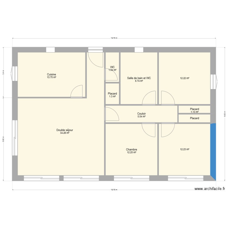 110 m2 double étage. Plan de 0 pièce et 0 m2