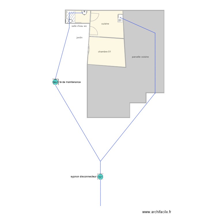 bordin fosse ass. Plan de 4 pièces et 74 m2