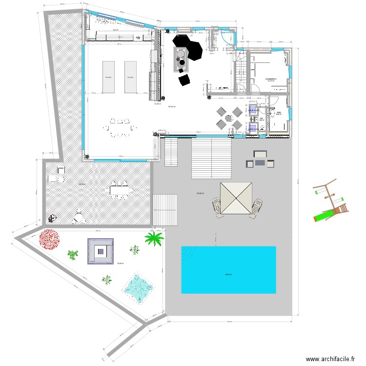 PLAN EXTENTION. Plan de 39 pièces et 769 m2