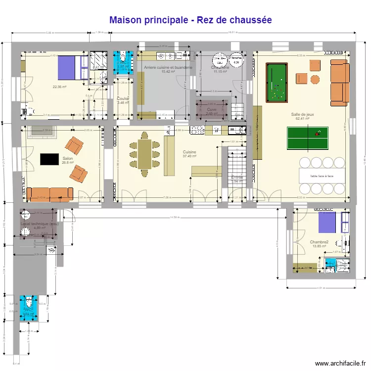 La  plaine  Rez de chauss&eacute;e V2. Plan de 