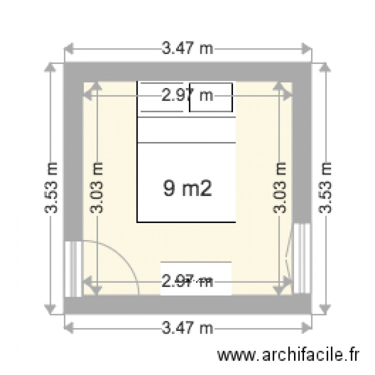 Apt 5 chambre 2 . Plan de 0 pièce et 0 m2