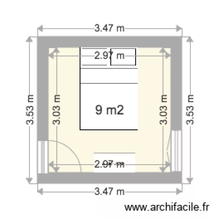 Apt 5 chambre 2 . Plan de 