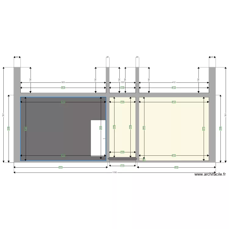 st Jean Lasseille mur coupe 2. Plan de 