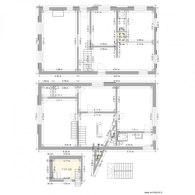 1er étage. Plan de 0 pièce et 0 m2