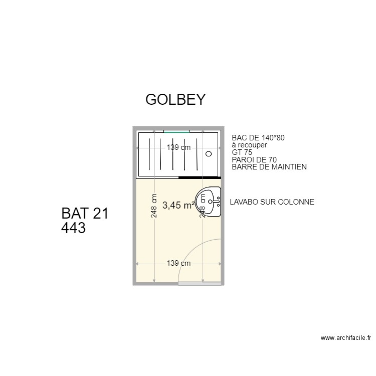 GOLBEY 443 B21. Plan de 0 pièce et 0 m2