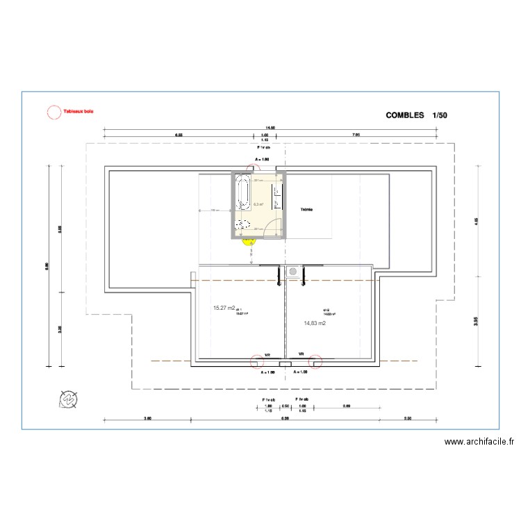 comble 10-05. Plan de 0 pièce et 0 m2