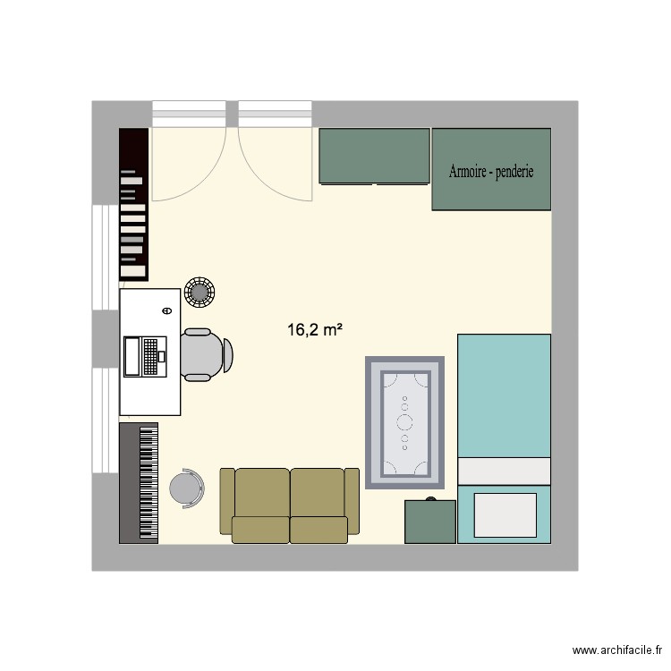 La représentation de ma chambre. Plan de 0 pièce et 0 m2