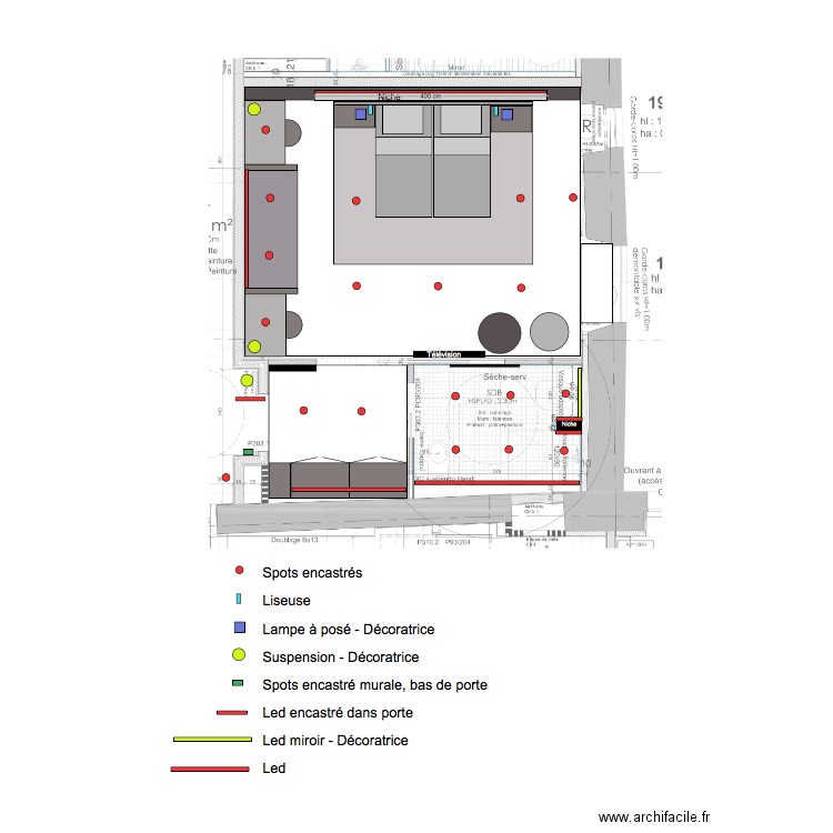 Chambre 3 Plan éclairage. Plan de 0 pièce et 0 m2