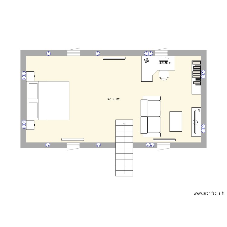 Grenier plan 1. Plan de 0 pièce et 0 m2